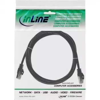 Kabel krosowy InLine F/UTP kat. 5e czarny 3m
