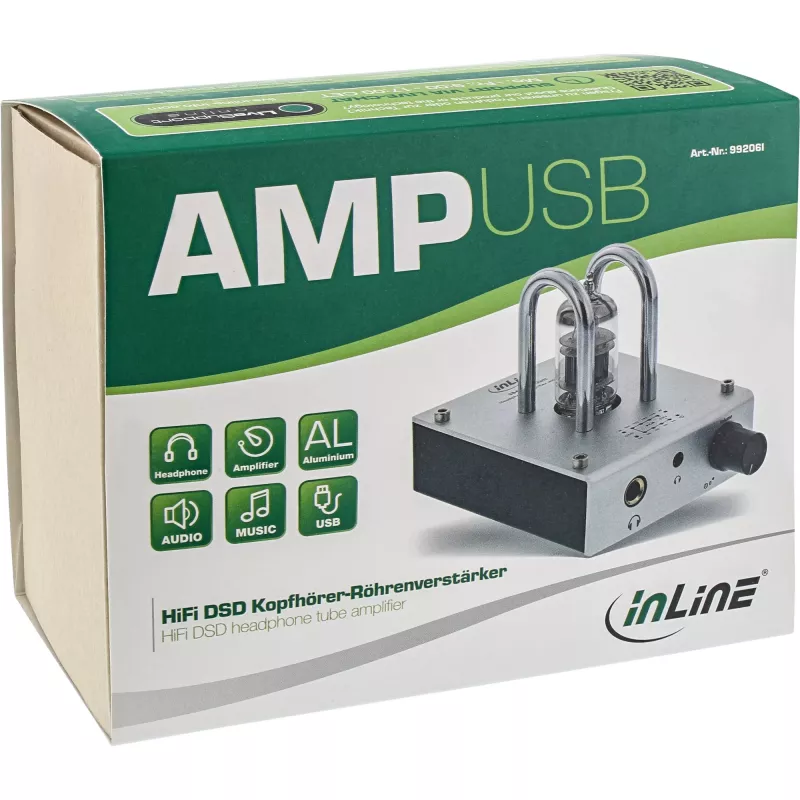 InLine AmpUSB, Hi-Res AUDIO HiFi DSD USB Audio DAC, wzmacniacz lampowy