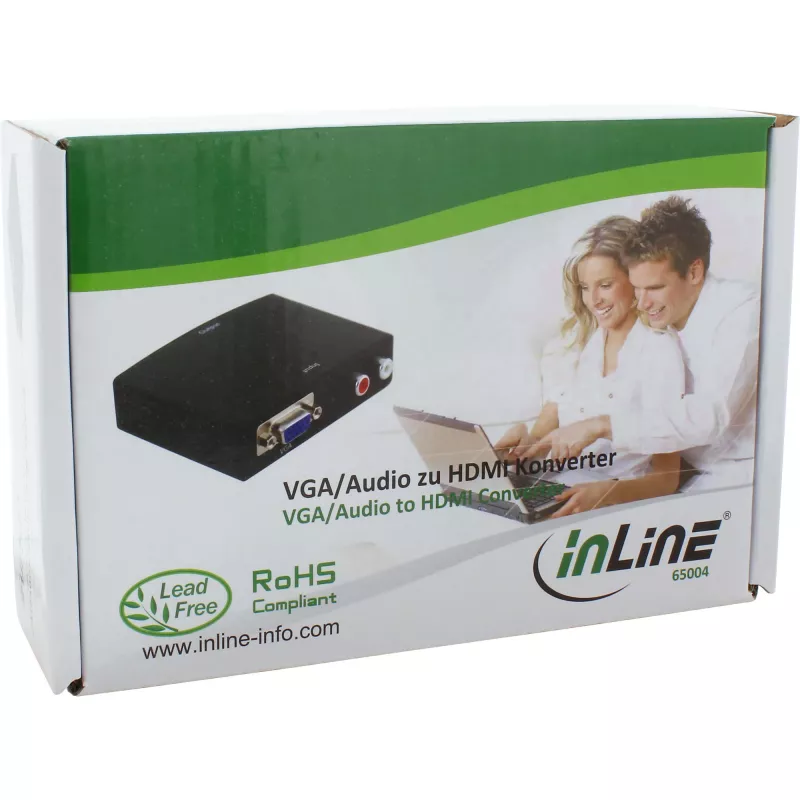 Konwerter InLine VGA + Audio na HDMI Wejście VGA i dźwięk RCA Wyjście HDMI