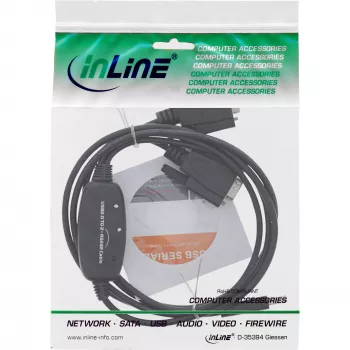 Kabel przejściówki InLine USB 2.0 na 2x szeregowy, USB Typ A na 2x 9-stykowe Sub-D męskie, 1,5 m