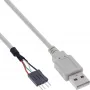 InLine USB 2.0 adapter kablowya Type A female / header connector, 0.40m