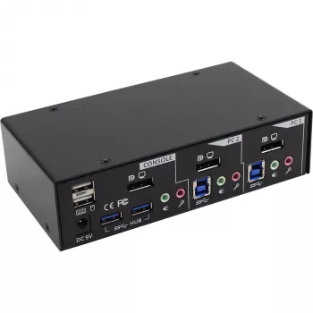 InLine Desktop KVM Switch 2 Port DisplayPort USB 3.0 Hub z audio