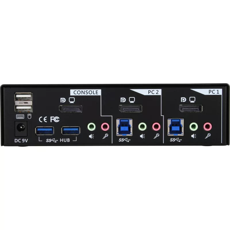 InLine Desktop KVM Switch 2 Port DisplayPort USB 3.0 Hub z audio