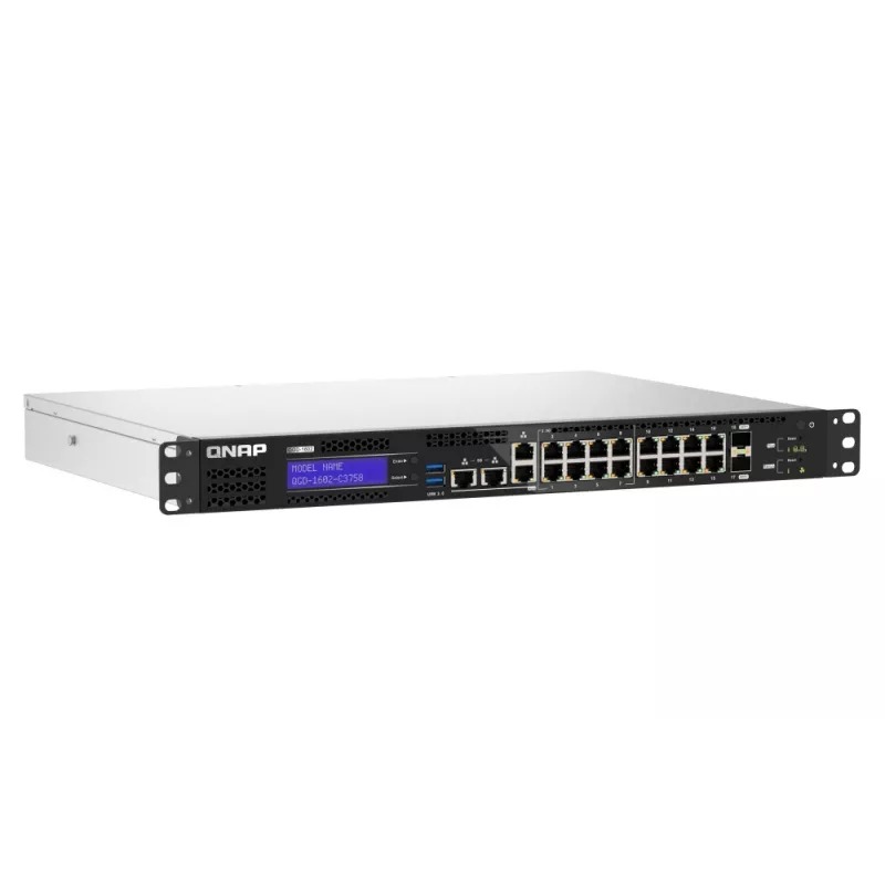 QNAP QGD-1602-C3758-16G przełącznik sieciowy Zarządzalny L2 2.5G Ethernet (100/1000/2500) Czarny, Szary