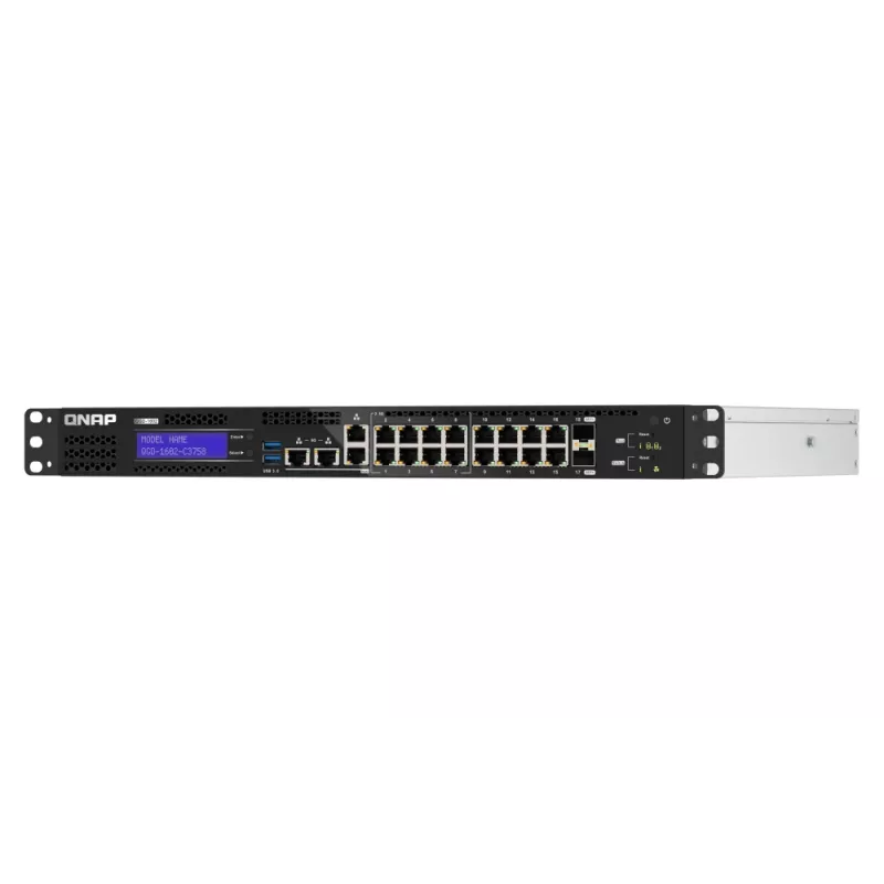 QNAP QGD-1602-C3758-16G przełącznik sieciowy Zarządzalny L2 2.5G Ethernet (100/1000/2500) Czarny, Szary