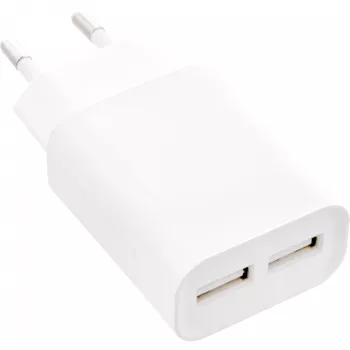 InLine USB Power Adapter DUO, 2 porty 100–240 V AC na 5 V / 2,1 A biały