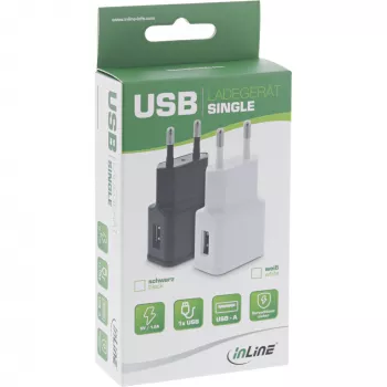 Zasilacz sieciowy USB pojedyńczy InLine 31504S 100–240 V / 5 V/1,2 A czarny
