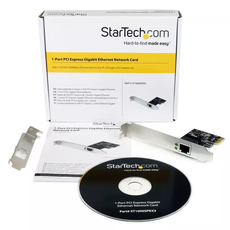 StarTech.com 1 portowa karta sieciowa serwerowa PCI Express PCIe Gigabit Ethernet NIC - profil podwójny