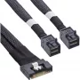 InLine cienki SAS, da SFF-8654 8i a 2x SFF-8643, 0,75m