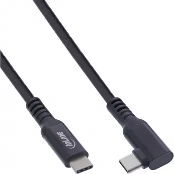 Kabel InLine USB 3.2 Gen.1, USB Type-C męski/męski kątowy do VR, czarny, 5 m