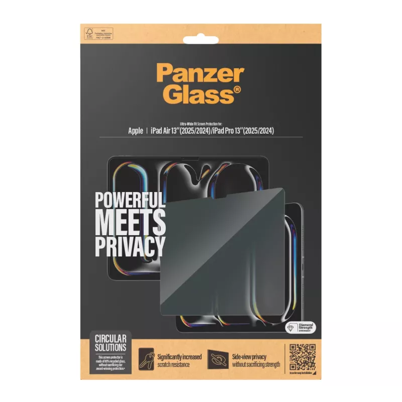 PanzerGlass ® ochrona prywatności na ekran iPad Air 13'' (2024-2025) | iPad Pro 13'' (2024-2025) | Ultra-Wide Fit