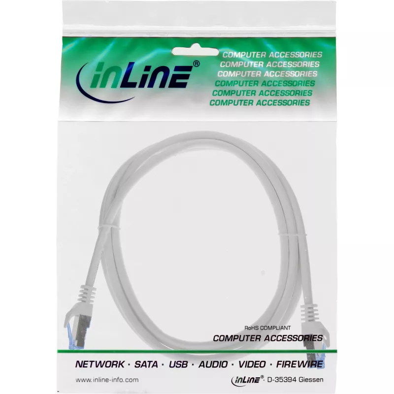 Kabel sieciowy InLine 72601 szary 1 m Cat6a S/FTP (S-STP)