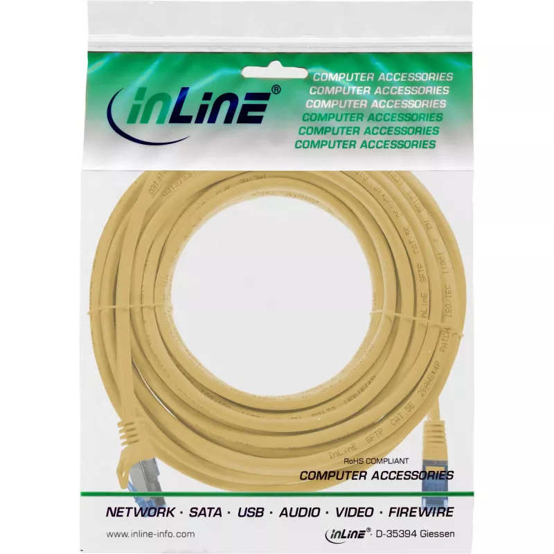 InLine 72600Y kabel sieciowy Żółty 10 m Cat6a S/FTP (S-STP)