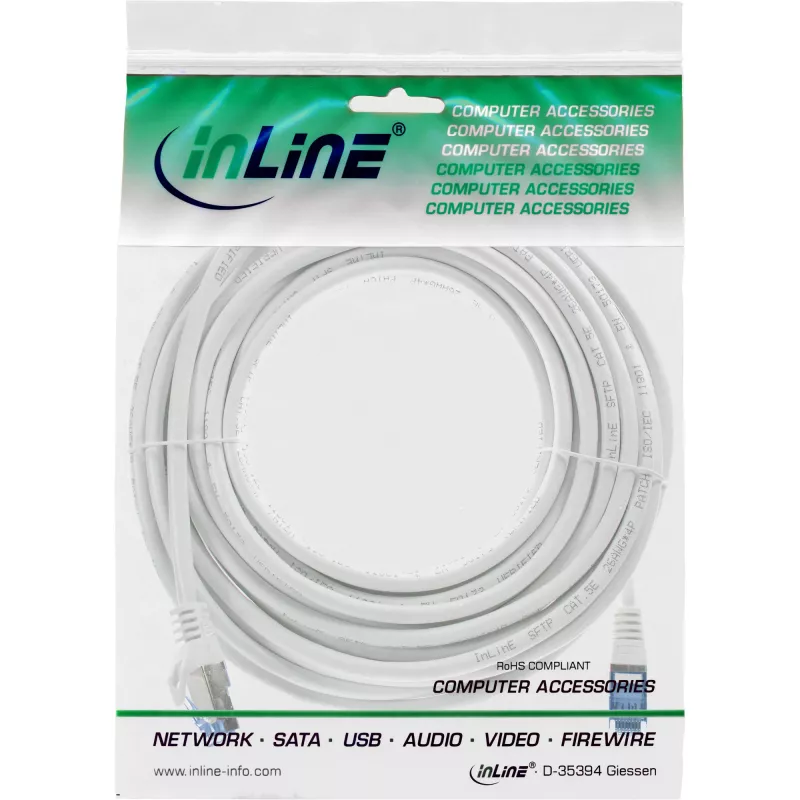 InLine 72600W kabel sieciowy biały 10 m Cat6a S/FTP (S-STP)