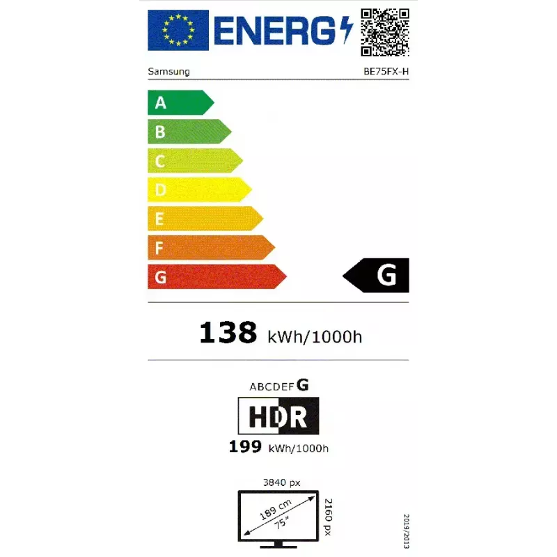 Samsung BE75FX-H Panel płaski do digital signage 190,5 cm (75 cali) LED Wi-Fi 4K Ultra HD Czarny Wbudowany procesor Tizen 16/7