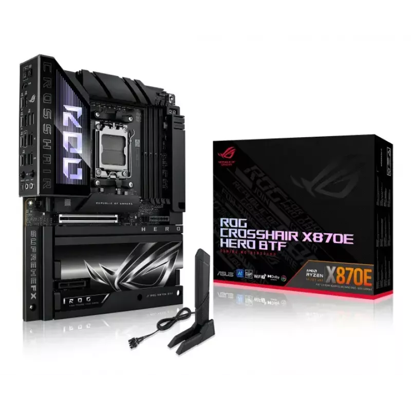 Płyta główna ASUS ROG CROSSHAIR X870E HERO BTF — AMD X870E, Socket AM5, ATX, DDR5, M.2, Wi‑Fi 7