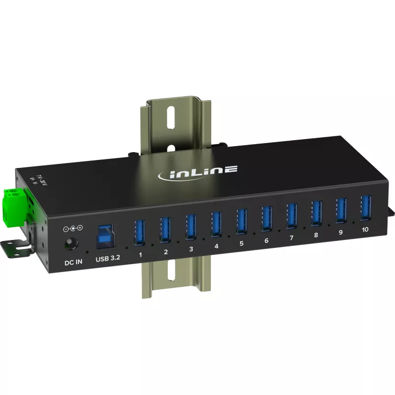 InLine 35396C koncentrator interfejsów USB 3.2 Gen 1 (3.1 Gen 1) Type-B 5000 Mbit/s Czarny