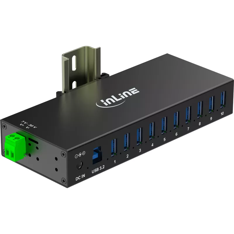 InLine 35396C koncentrator interfejsów USB 3.2 Gen 1 (3.1 Gen 1) Type-B 5000 Mbit/s Czarny