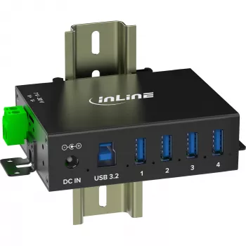 InLine 35396A koncentrator interfejsów USB 3.2 Gen 1 (3.1 Gen 1) Type-B 5000 Mbit/s Czarny