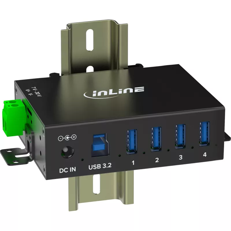 InLine 35396A koncentrator interfejsów USB 3.2 Gen 1 (3.1 Gen 1) Type-B 5000 Mbit/s Czarny