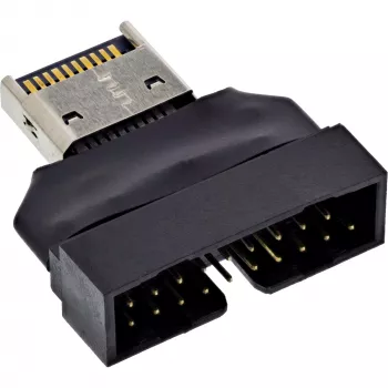 InLine 33446T kabel zmieniacz płci USB Type-E Key A, 20-pin USB 3.0 header, 19-pin Czarny