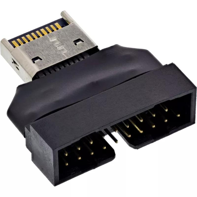 InLine 33446T kabel zmieniacz płci USB Type-E Key A, 20-pin USB 3.0 header, 19-pin Czarny