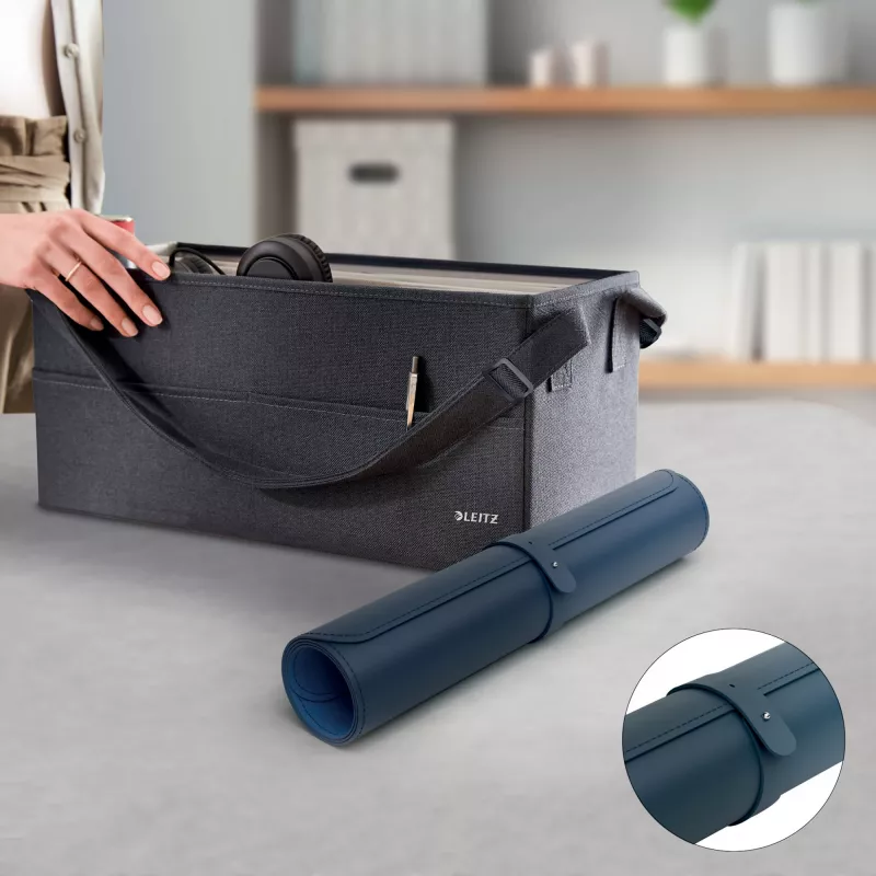 Mata na biurko LEITZ Large Desk Mat, PVC, ciemnoniebieska, 400 x 800 x 2 mm