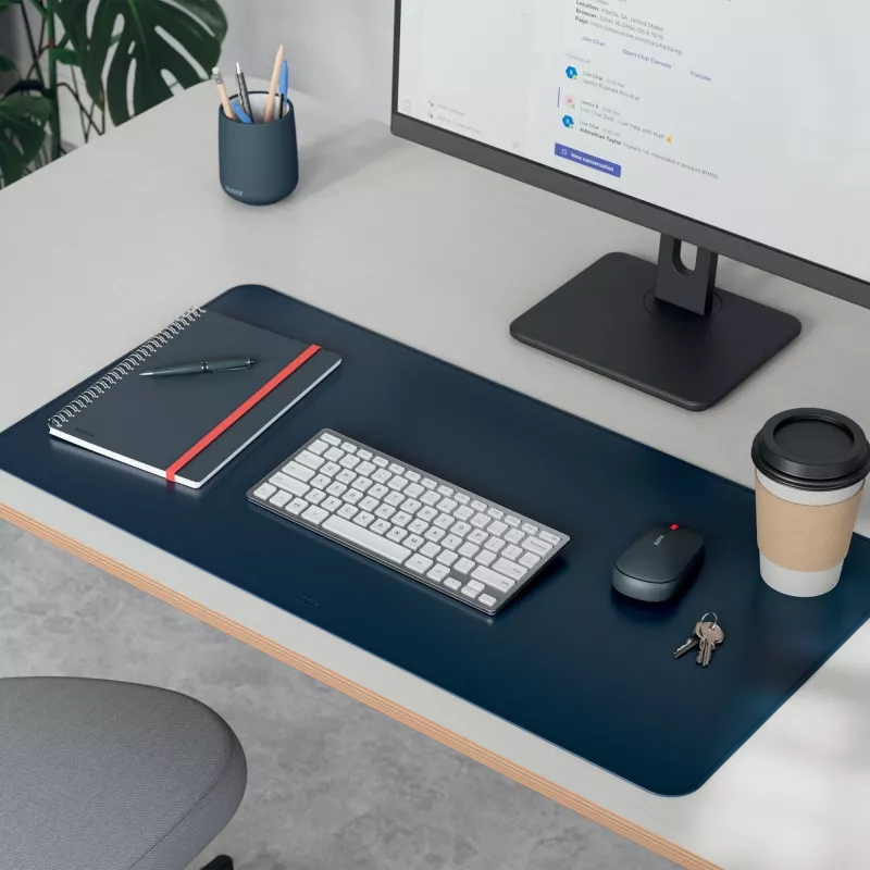 Mata na biurko LEITZ Large Desk Mat, PVC, ciemnoniebieska, 400 x 800 x 2 mm