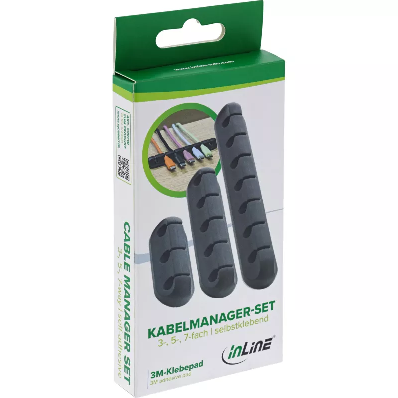 InLine 59971B organizer kabli Uniwersalny Klips na kabel Czarny
