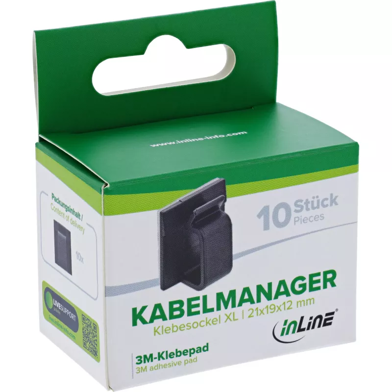 InLine 59971F organizer kabli Uniwersalny haczyk na kable Czarny 10 szt.