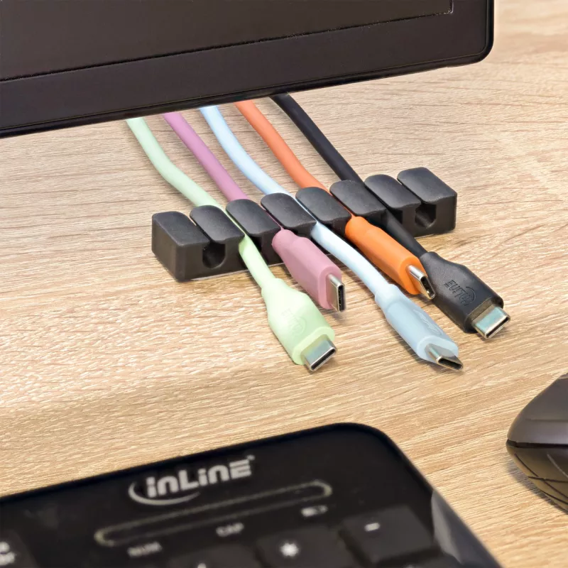 InLine 59971L organizer kabli Uniwersalny klips na kabel Czarny 5 szt.