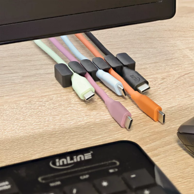 InLine 59971K organizer kabli Uniwersalny klips na kabel Czarny 5 szt.