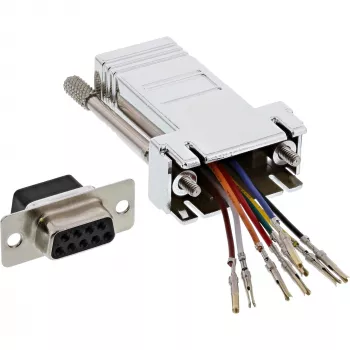 Adapter InLine DB9 żeński / RJ45 8P8C żeński w obudowie metalizowanej 68889L