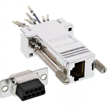 Adapter InLine DB9 żeński / RJ45 8P8C żeński w obudowie metalizowanej 68889L