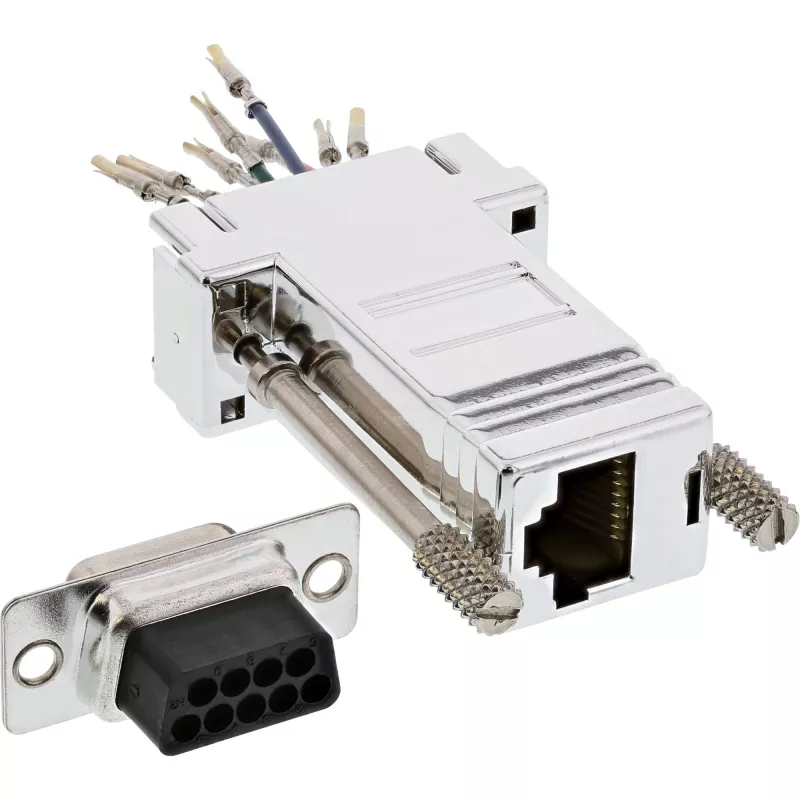 Adapter InLine DB9 żeński / RJ45 8P8C żeński w obudowie metalizowanej 68889L
