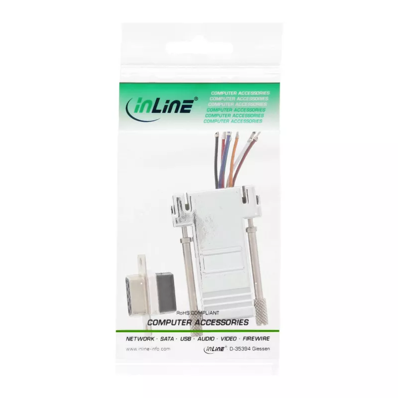 Adapter InLine DB9 żeński / RJ45 8P8C żeński w obudowie metalizowanej 68889L