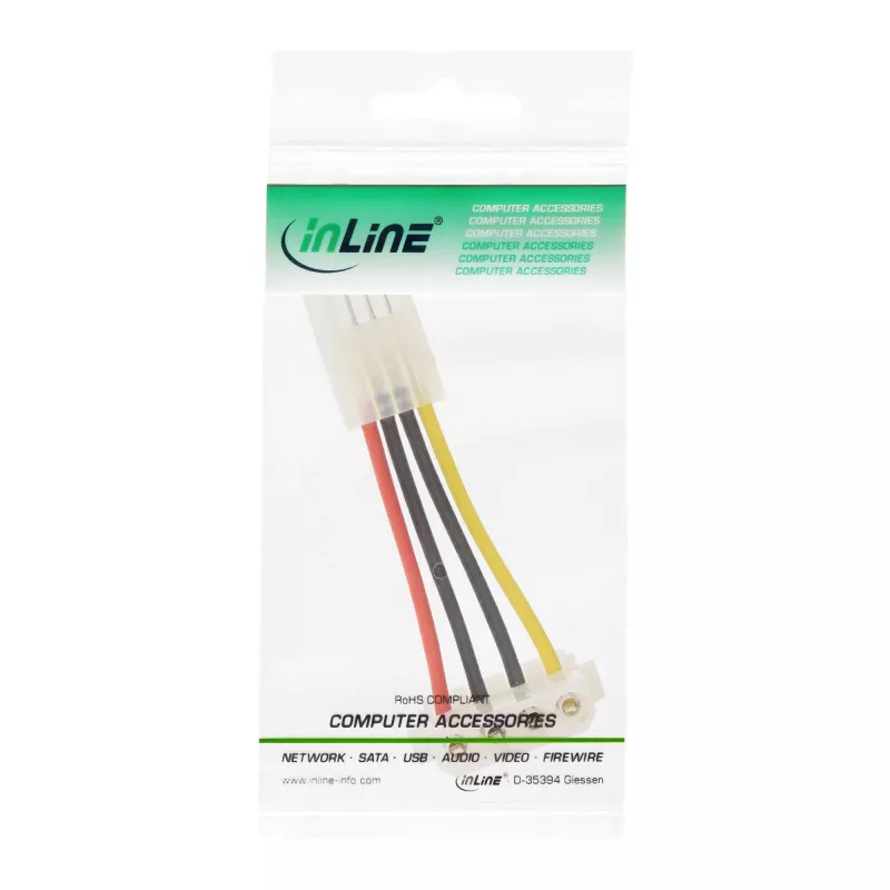 InLine zasilacz adapter wewnętrzny floppy złącze żeńskie / Molex 4-pin męski 0.06m