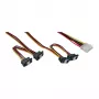 Wewnętrzny kabel rozgałęźnikowy InLine 1x Molex / 4x SATA kątowy z zatrzaskami 0,40+0,55m