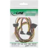Wewnętrzny kabel rozgałęźnikowy InLine 1x Molex / 4x SATA kątowy z zatrzaskami 0,40+0,55m