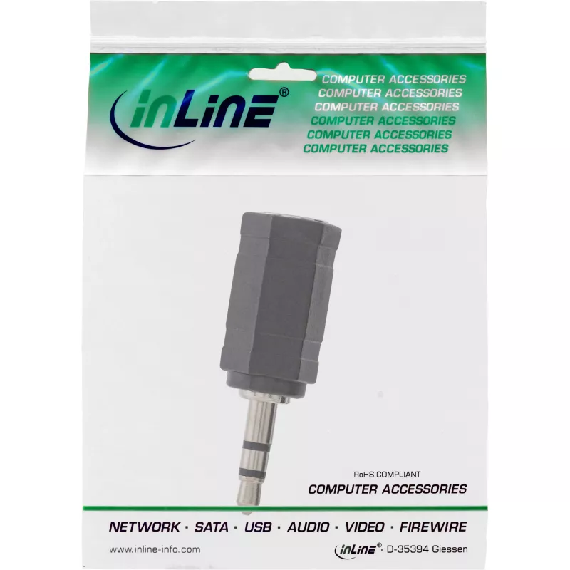 Adapter audio 2,5 mm jack żeński / 3,5 mm męski stereo InLine 99309