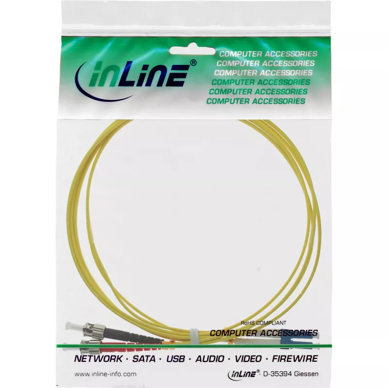 Kabel światłowodowy duplex InLine LC/ST 9/125µm OS2 2m