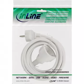 InLine Przedłużacz zasilający biały 1,5m CEE7/7 H05VV-F3G