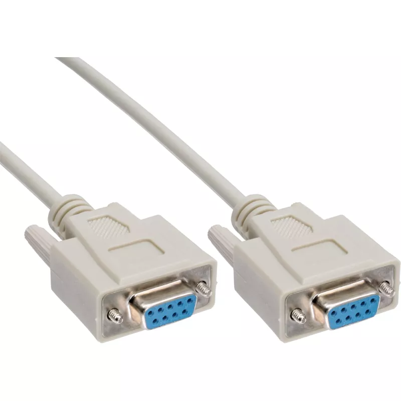 InLine null modem kabel DB9 female / female, molded, 10m