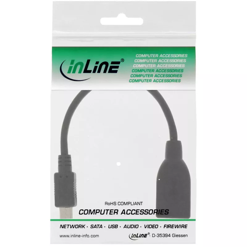 adapter kablowy InLine Micro USB OTG Micro-B męski na USB A żeński 0,1m