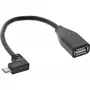Kabel przejściówkowy InLine Micro USB OTG Micro-B męski kątowy na USB A żeński 0,1 m