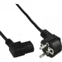 InLine Kabel zasilający, CEE 7/7 kątowy / 3-stykowy IEC C13 lewy kątowy, czarny, 1m