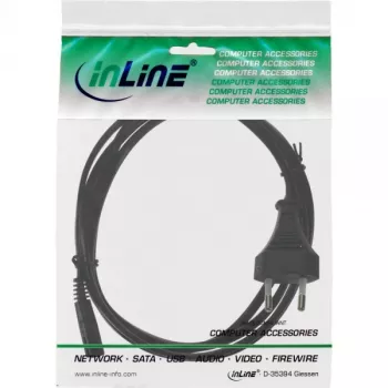 Kabel zasilający InLine, wtyk Euro / wtyk Euro8, czarny, 1 m