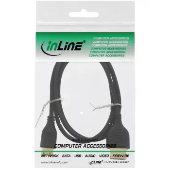 Kabel HDMI High Speed z Ethernetem InLine, AM/CM, super cienki, czarny/złoty, 1,8 m
