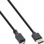InLine High Speed HDMI kabel with Ethernet, AM/DM, super cienki, czarny/złoty, 1m