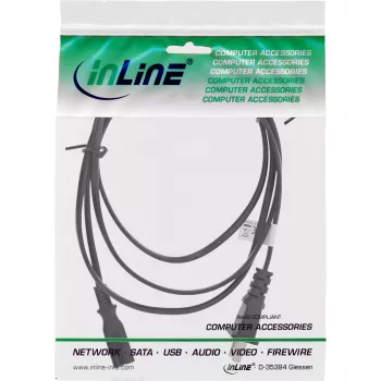 Kabel zasilający InLine z wtyczką chińską na Euro8 IEC-C7, czarny, 1,8 m